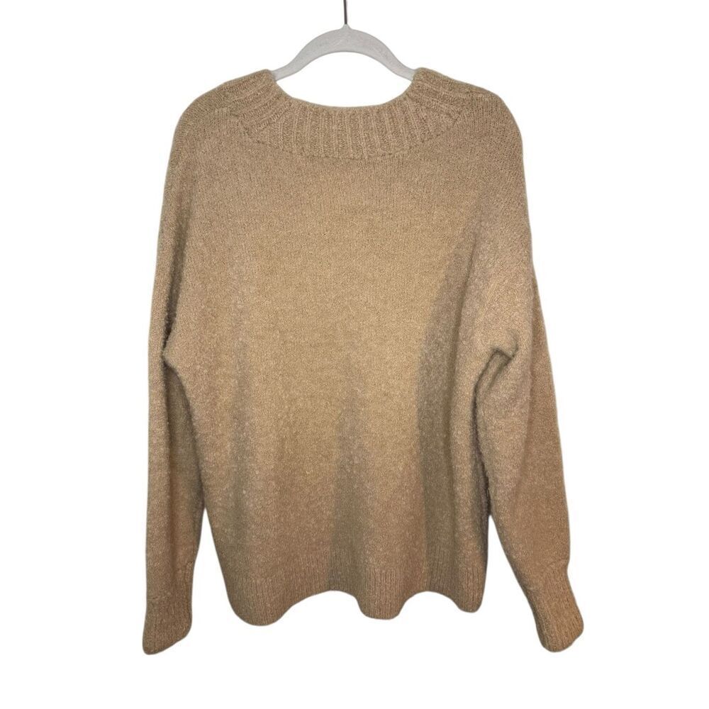 Aerie Teddy Boucle Tan V Neck Oversized Sweater Size Small NWOT - Picture 3 of 5